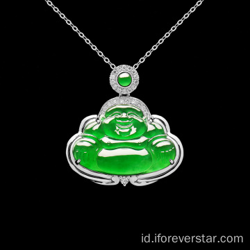 Harga perhiasan bagus Green Jade Stone Buddha
